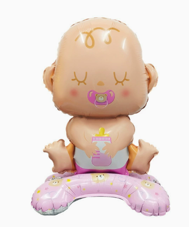 Cute Standing Baby Girl Shaped Foil Balloon