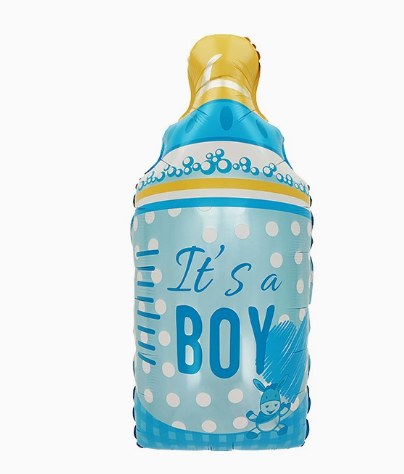 Cartoon Donkey Blue Milk Bottle Shaped Foil Balloon