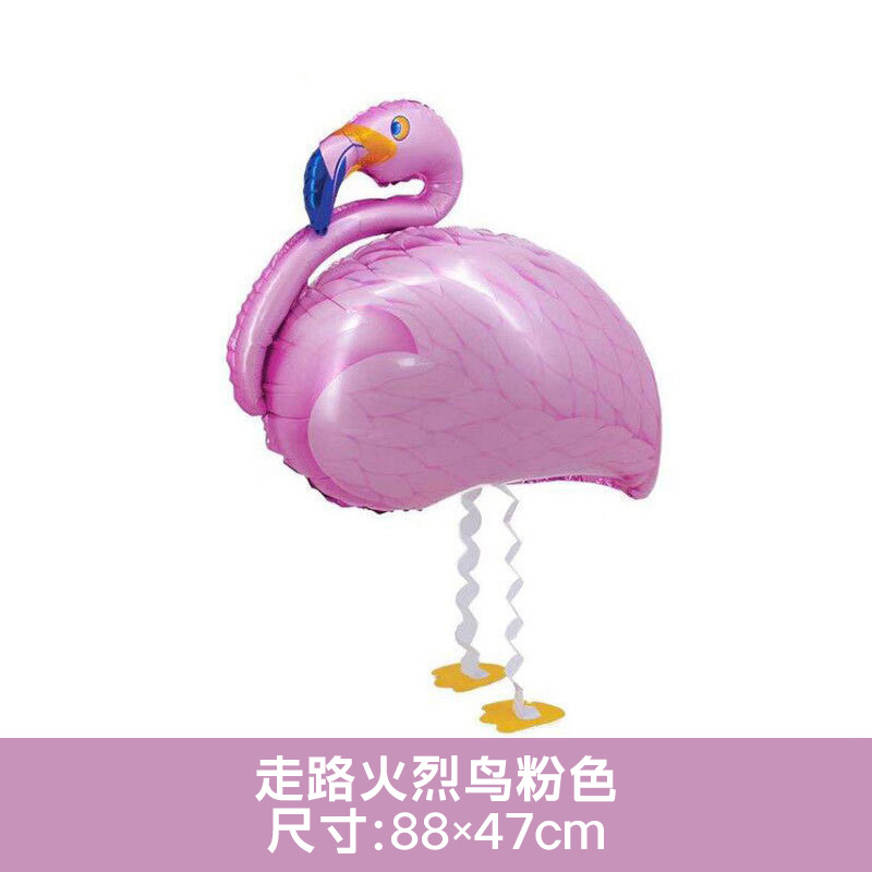 Animal Theme Pink Walking Flamingos Shaped Balloon