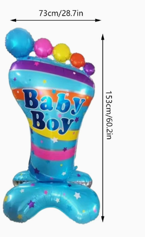 Baby Boy Blue Foot Shaped Foil Balloon