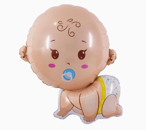 Pacifier Crawling Baby Boy Shaped Foil Balloon