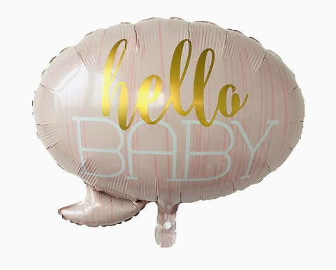 Hello Baby Pink Shaped Foil Balloon