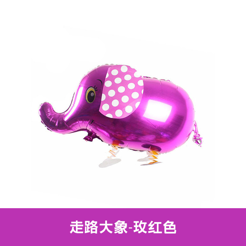 Animal Theme Hot Pink Walking Elephant Shaped Balloon