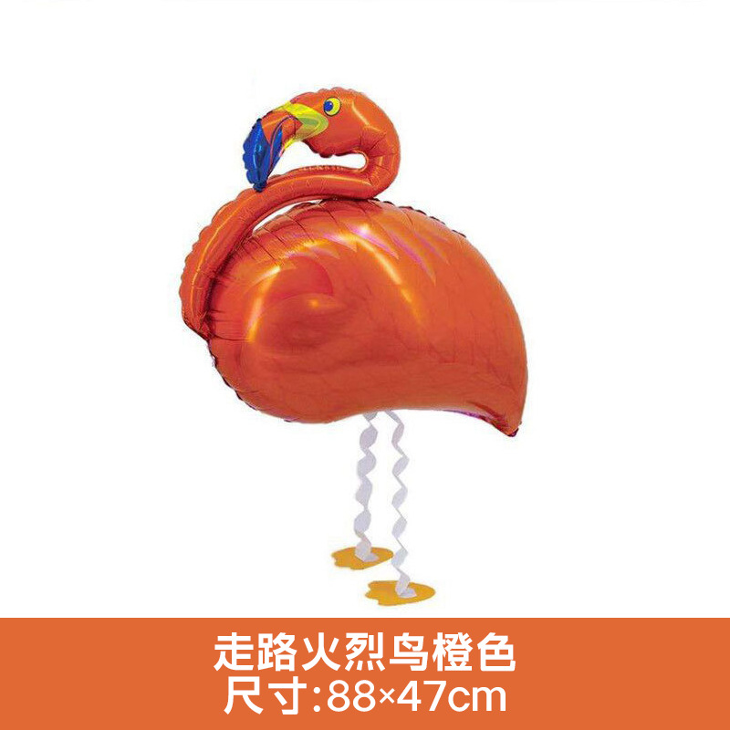 Animal Theme Orange Walking Flamingos Shaped Balloon