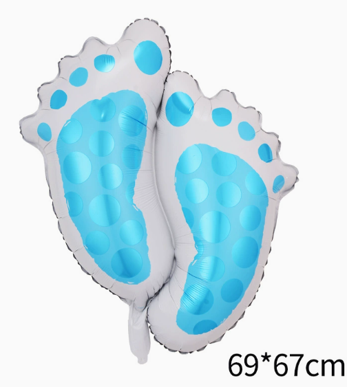 Blue Footprints Shaped Foil Balloon