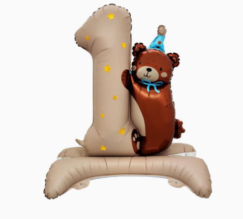 One Standing Bear Shaped Foil Balloon
