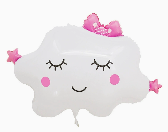 White Stars and Clouds Shaped Foil Balloon