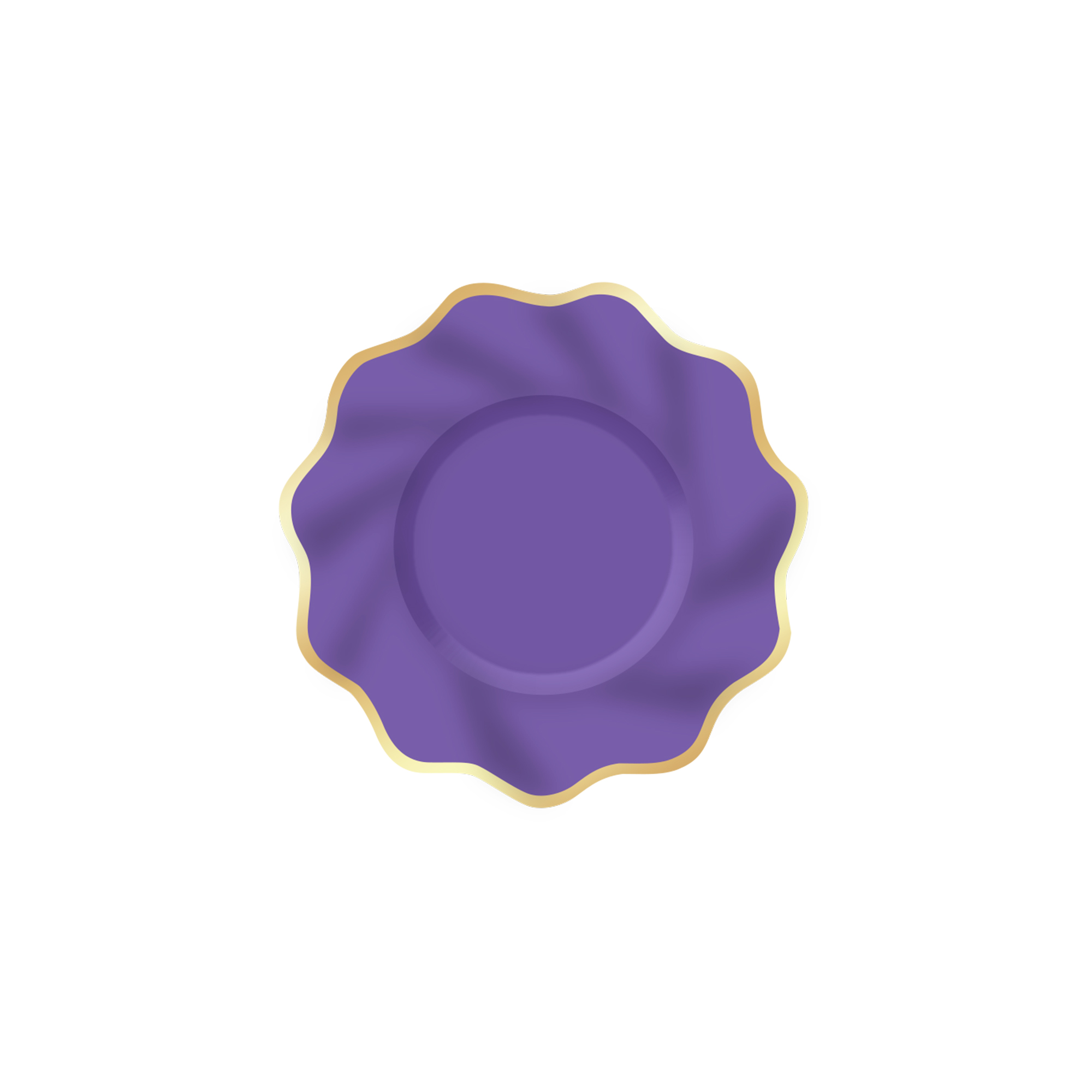 Solid Color Purple Wave Edge Gold Foil Dessert Plate