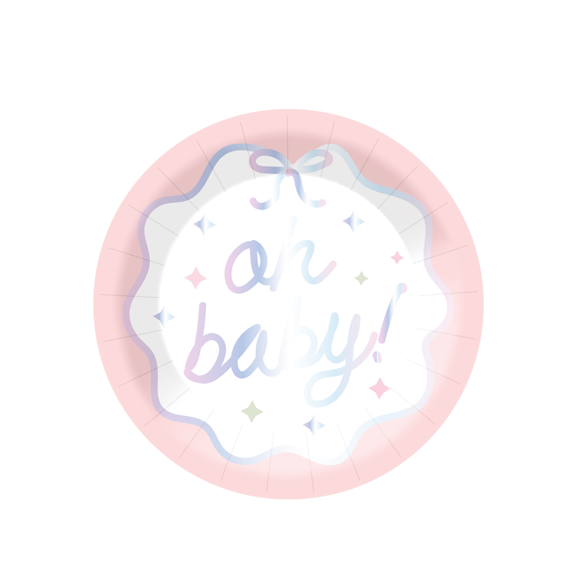 Gender Reveal Theme Pink Round Shape Dinner Plate