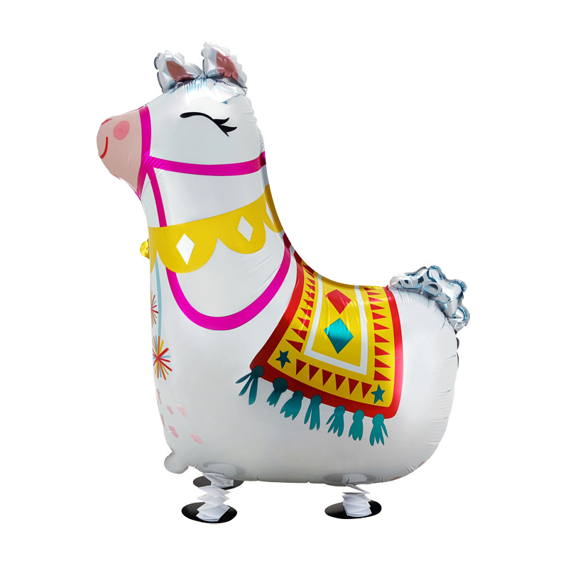 Animal Theme Walking Colorful Alpaca Shaped Balloon