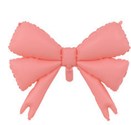 Children Theme Pink Slim Bow Latex Balloon