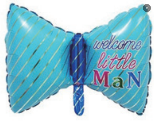 Girl Theme Alphabet Bow Blue Foil Balloon