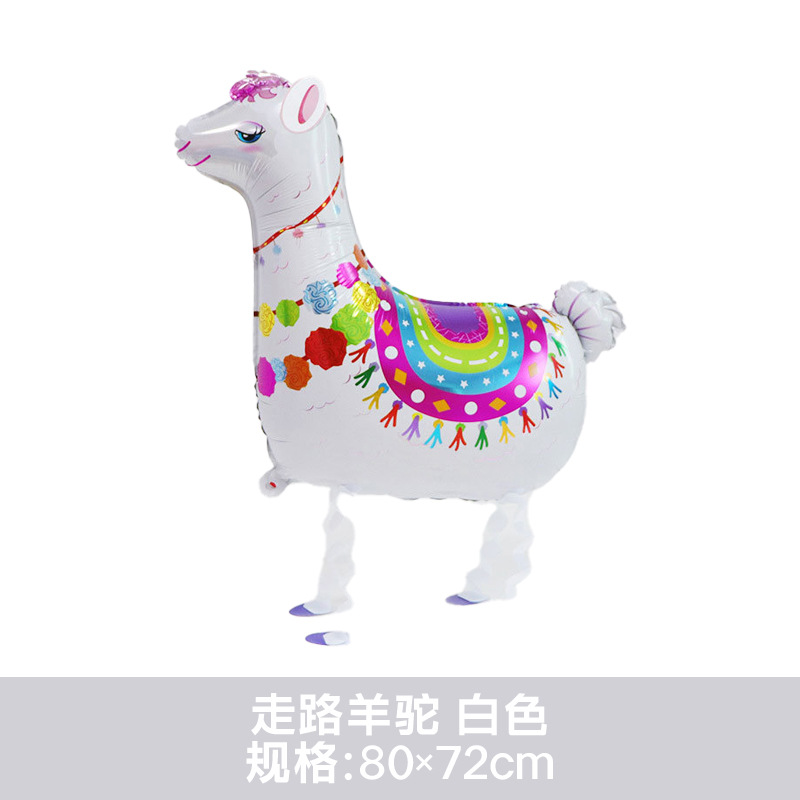 Animal Theme Walking White Alpaca Shaped Balloon