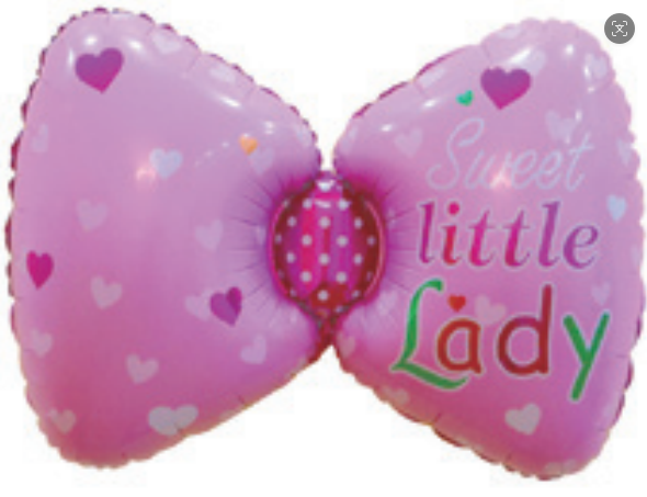 Animal Theme Pink Girl Letter Bow Shaped Balloon