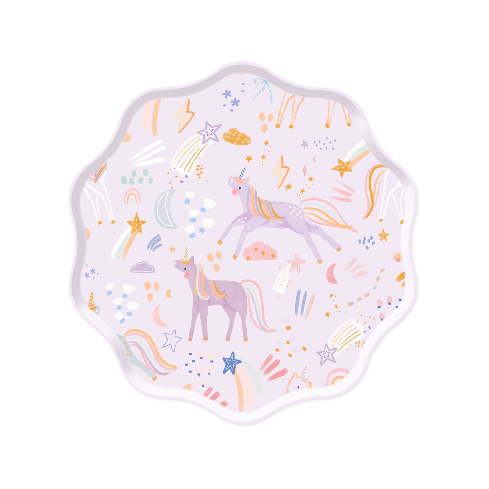 Mermaid Theme Light Purple Wave Edge Dinner Plate
