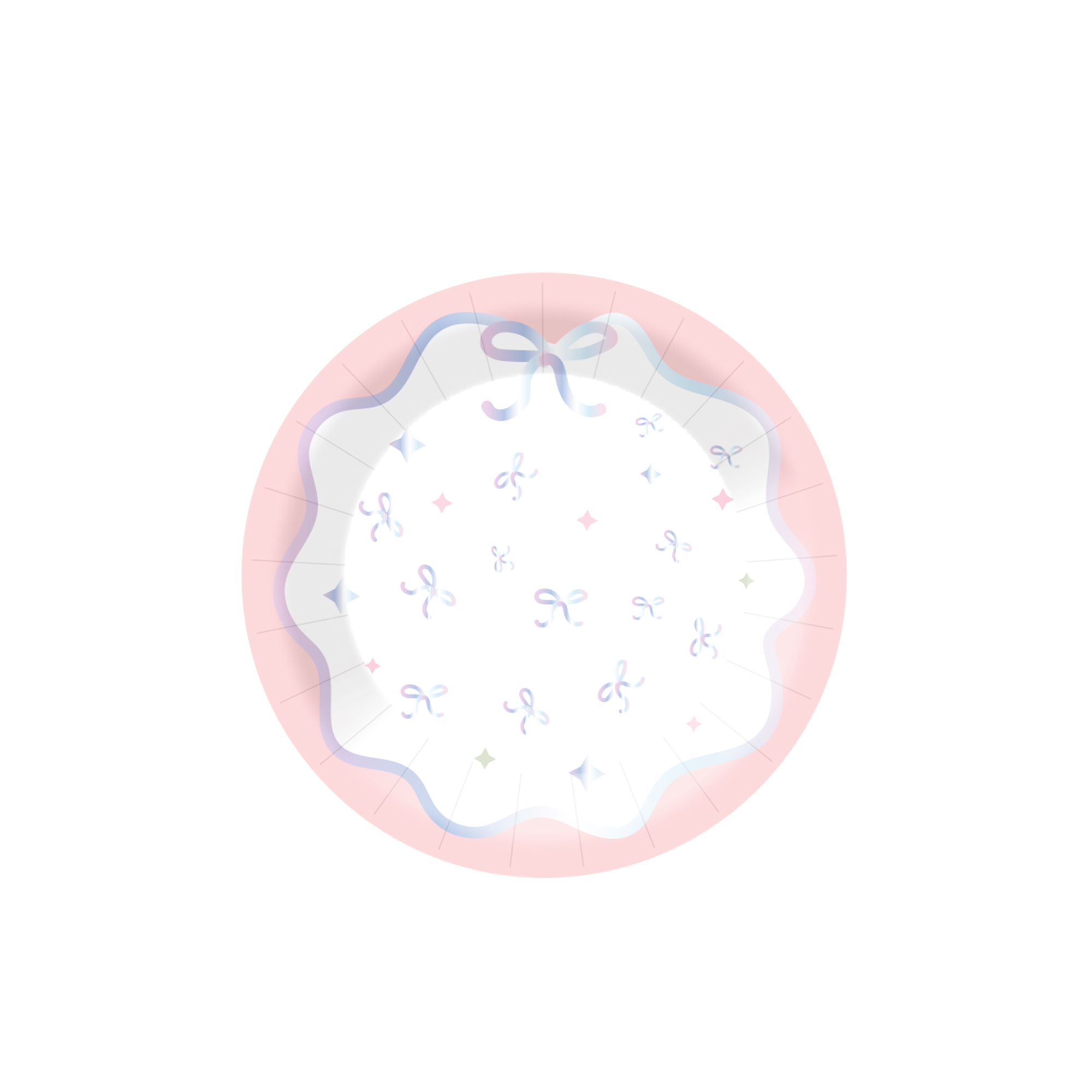 Gender Reveal Theme Pink Round Shape Dessert Plate