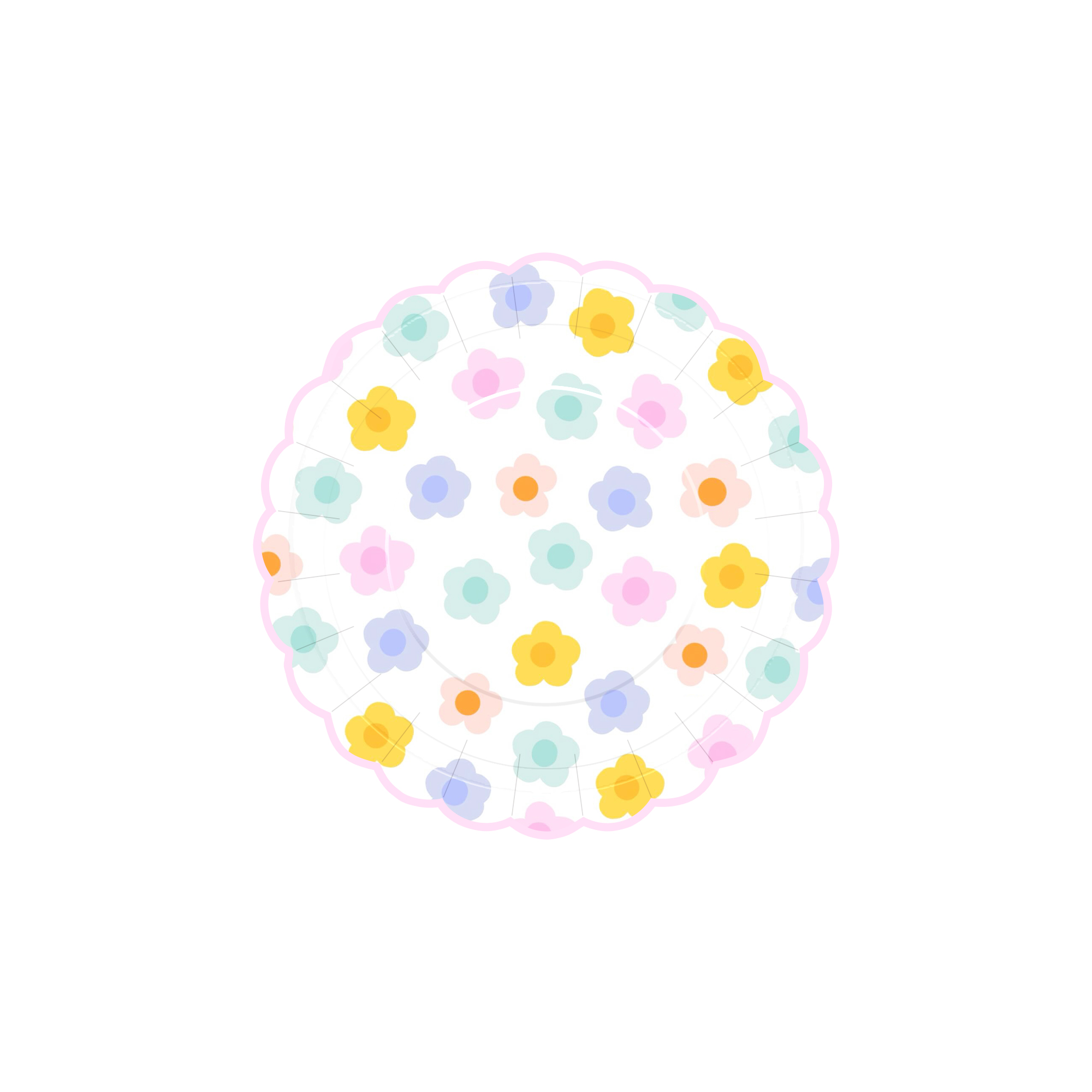 Floral Theme with Flowers Dessert Plate