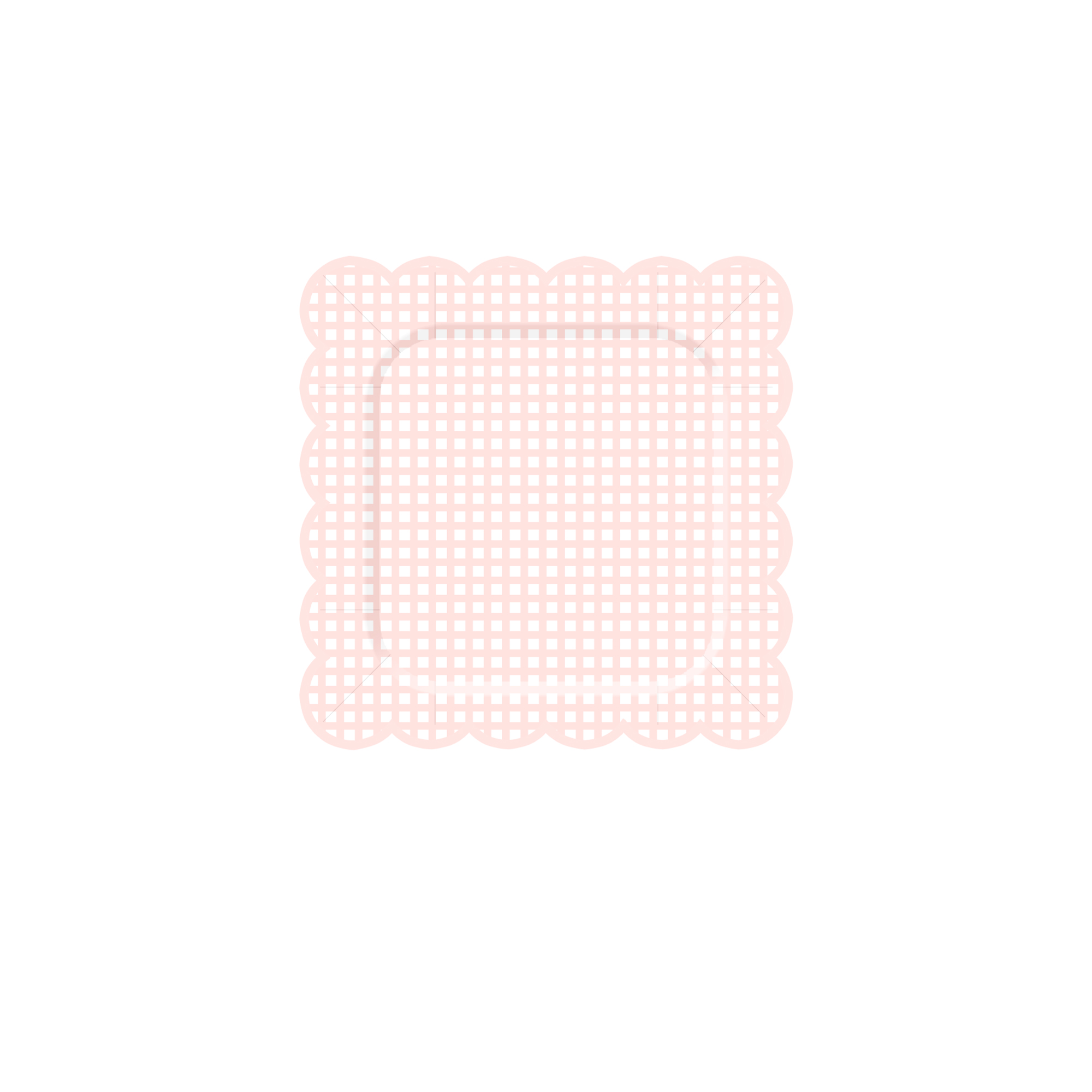Easter Theme Square Grid Light Pink Dinner Plate
