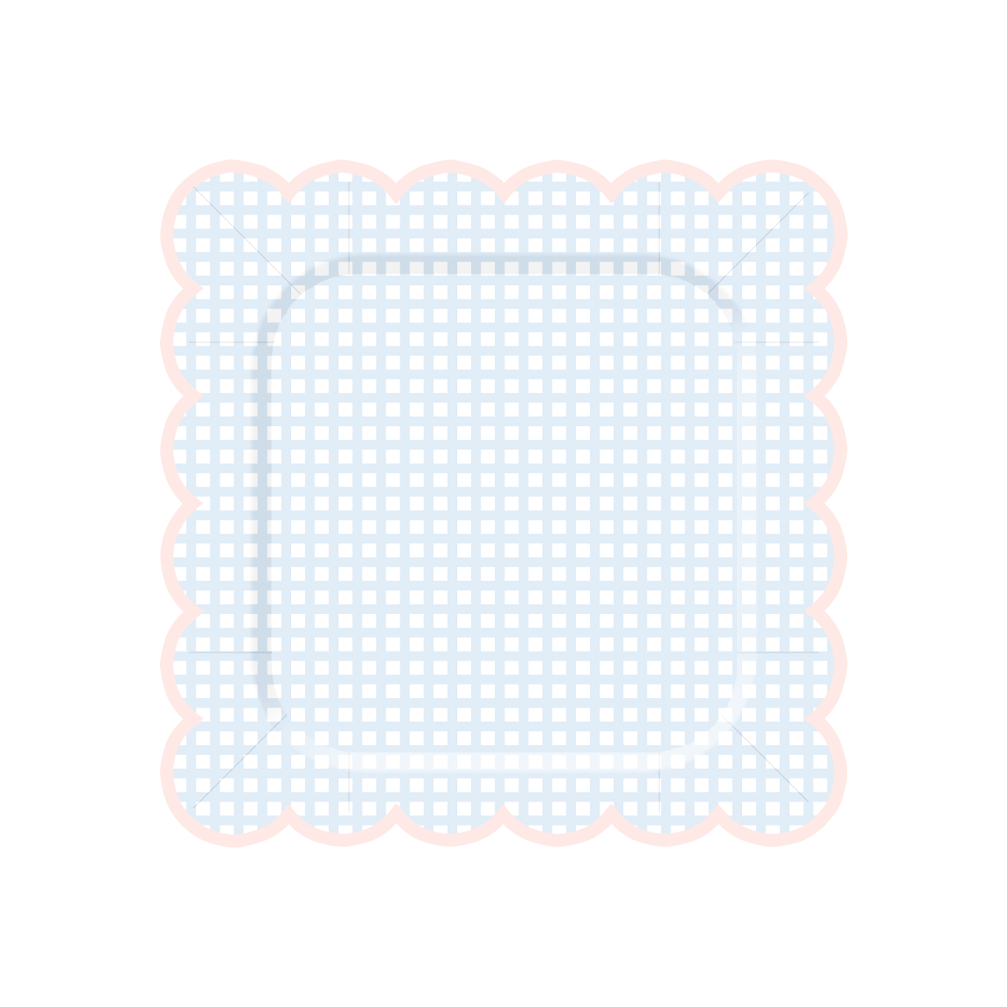 Easter Theme Light Blue Square Grid Dinner Plate