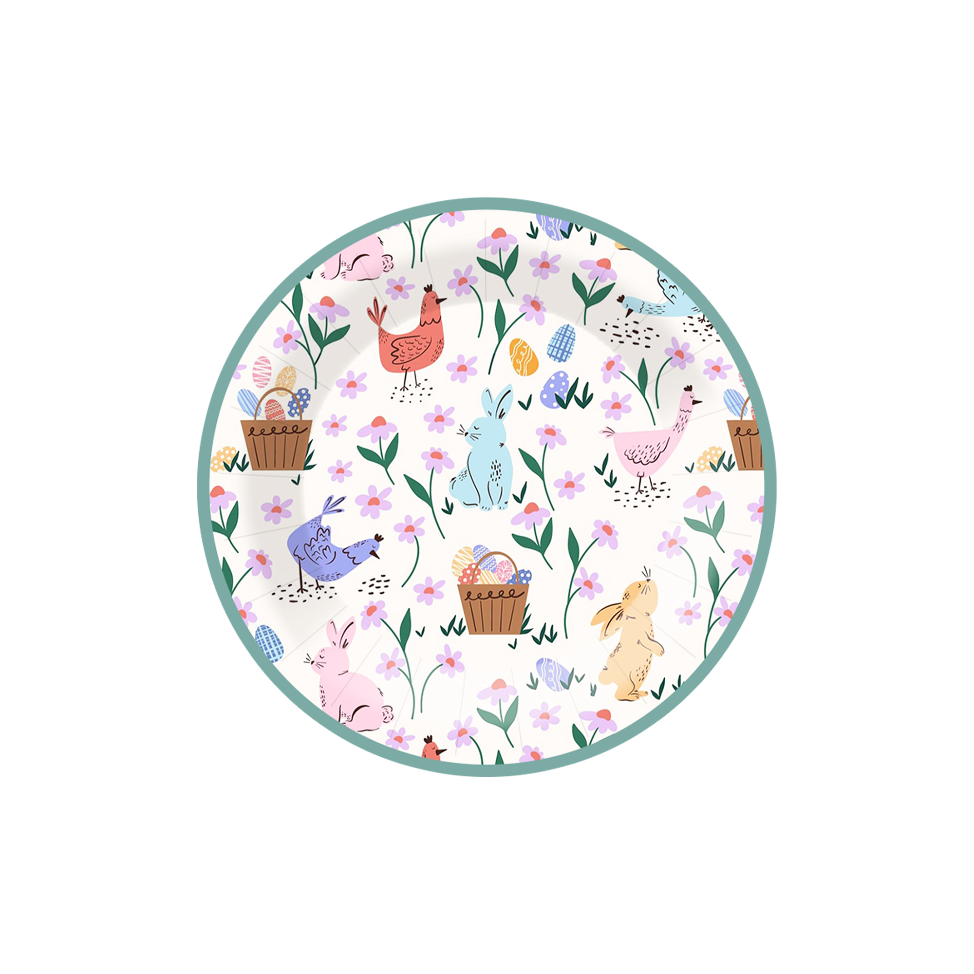 Easter Theme Round Shape Dessert Plate