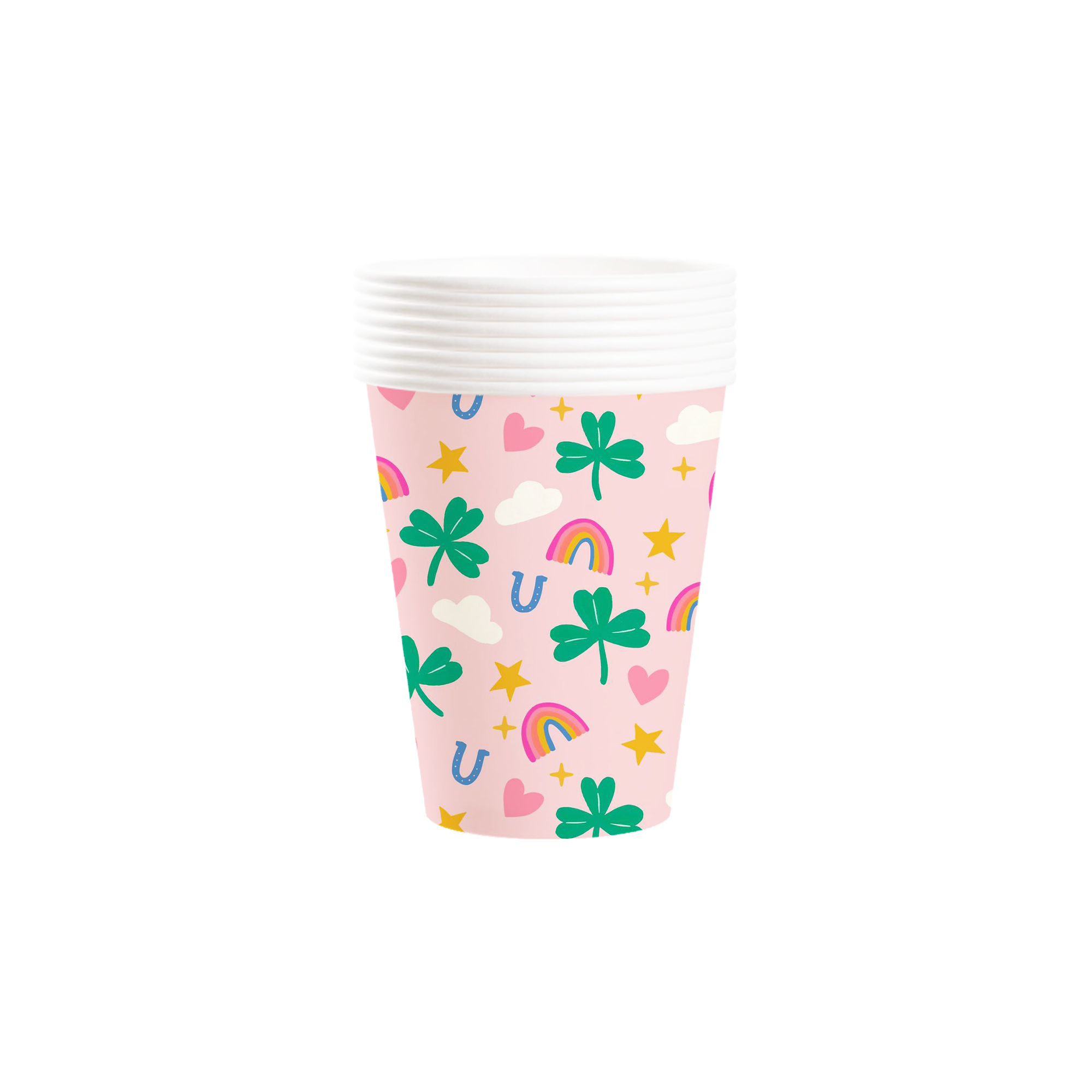 St. Patrick's Day Theme Light Pink Paper Cup