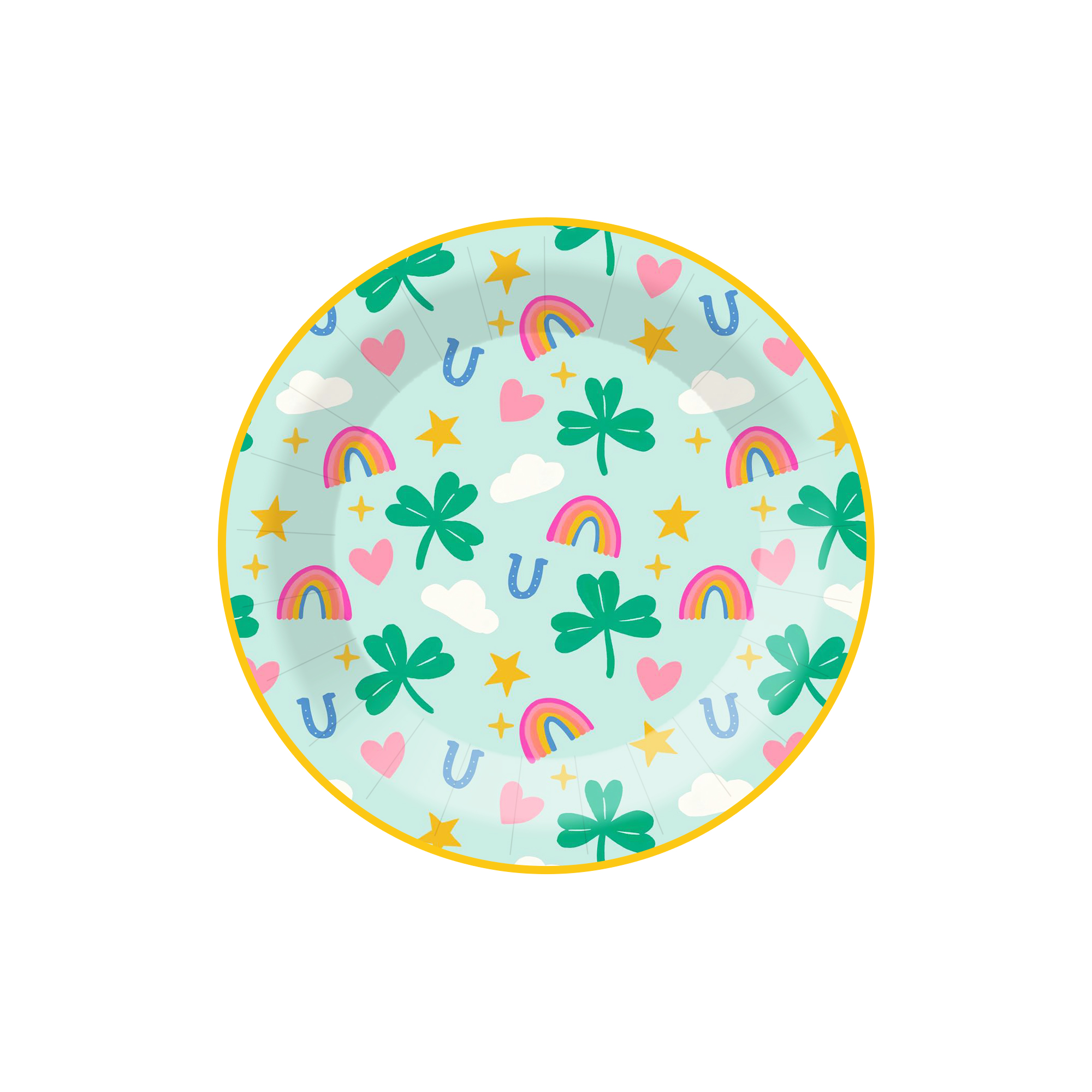St. Patrick's Day Theme Light Green Round Shape Dessert Plate