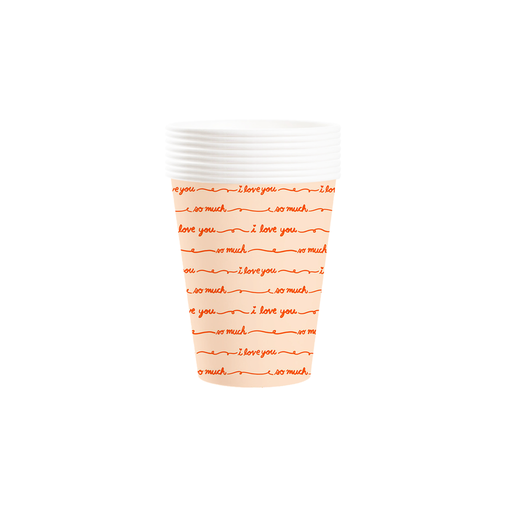 Valentine's Day Theme Light Orange Paper Cup