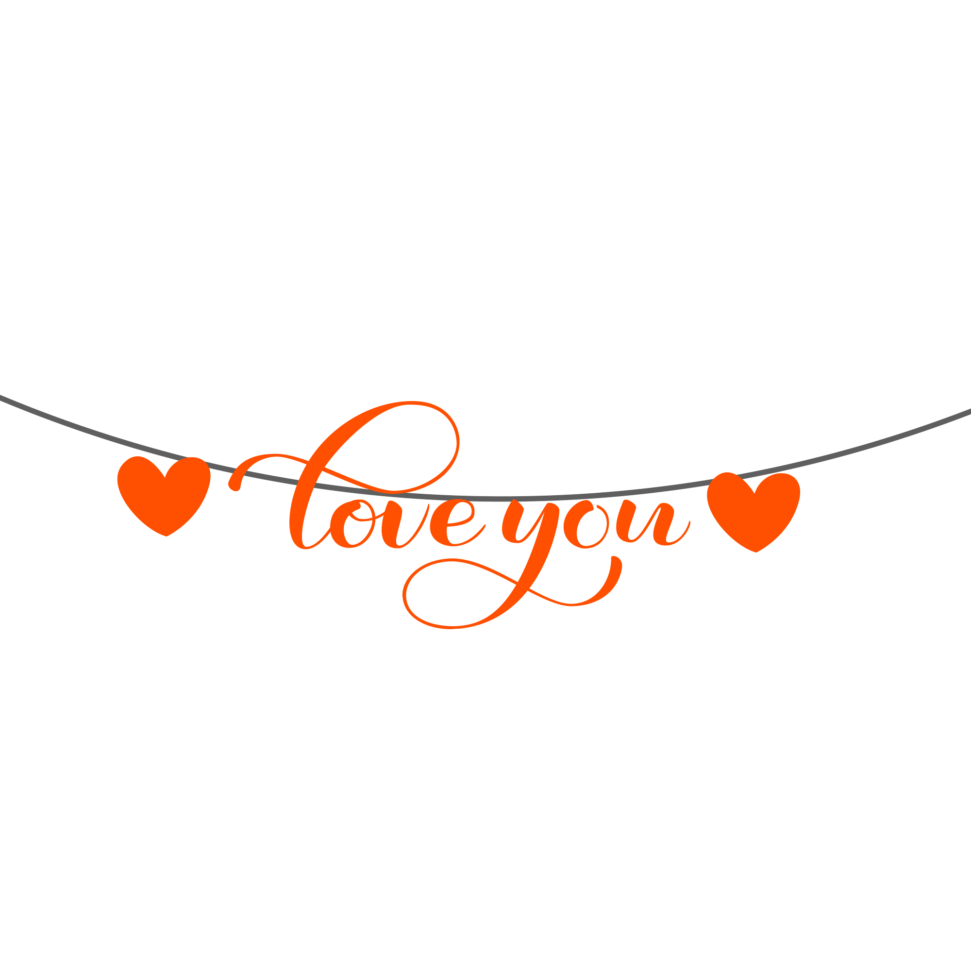Valentine's Day Theme Heart Love You Paper Banner