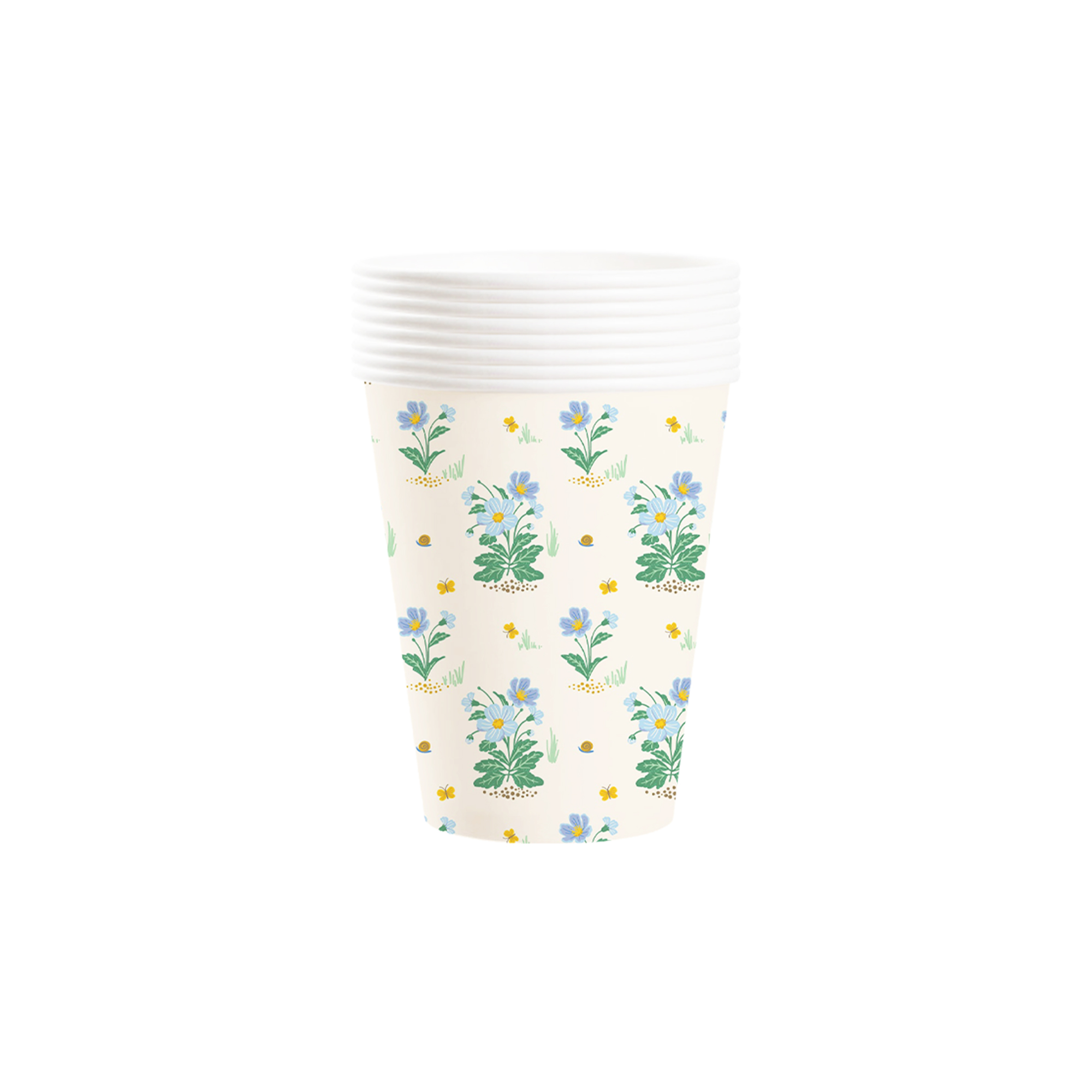 Floral Theme Beige Paper Cup
