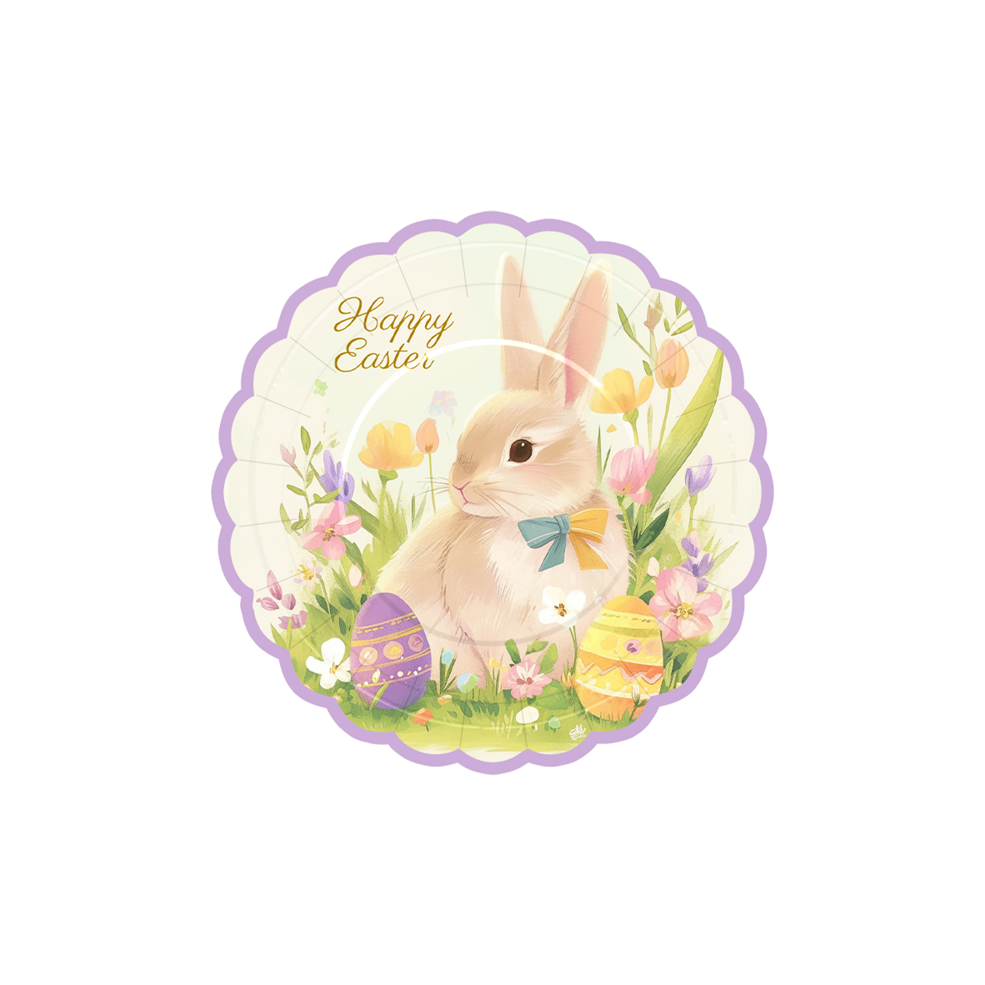 Easter Theme Round Shape Dessert Plate