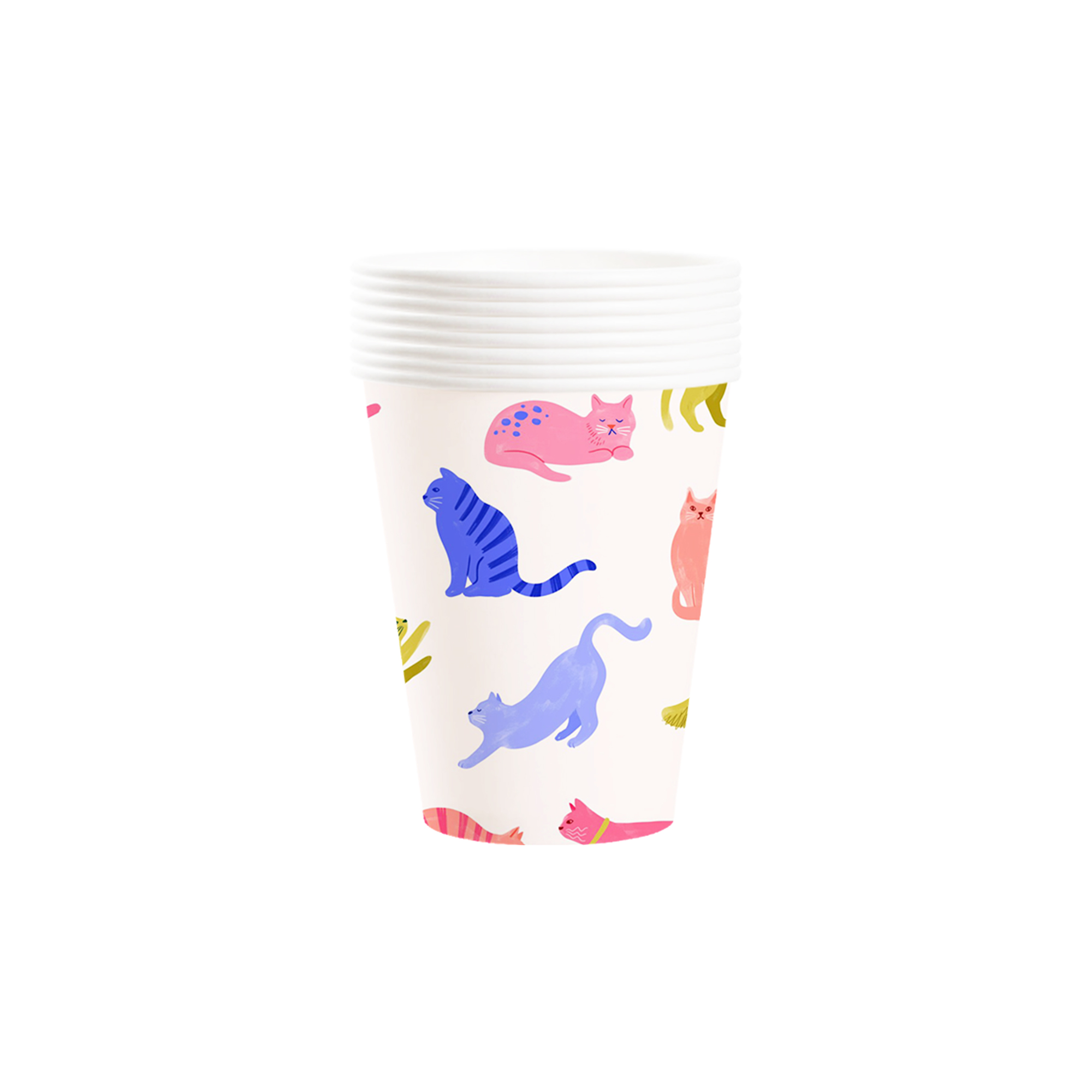 Animal Theme Beige Background Cat Pattern 9oz Cup