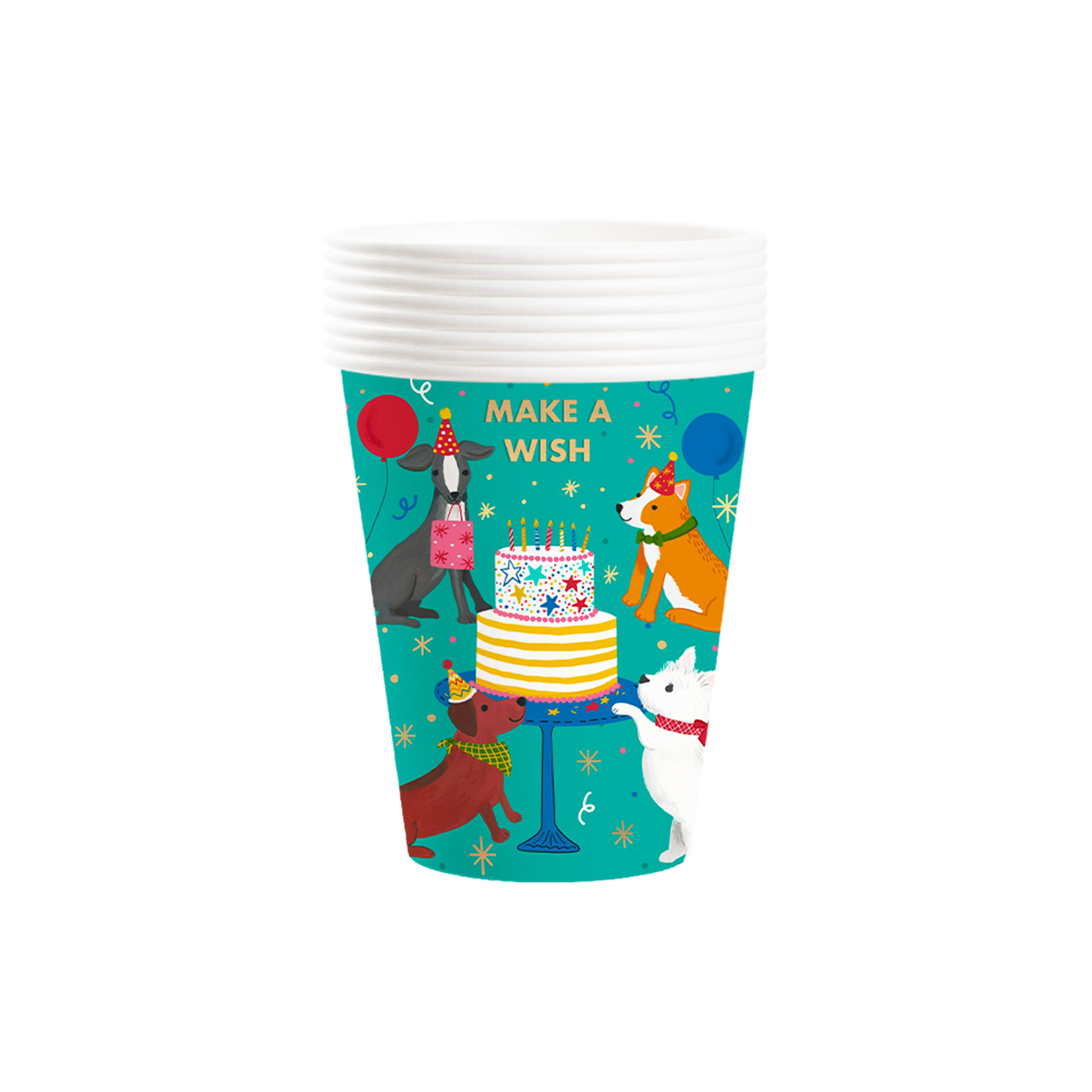 Animal Theme Green Background Dog Pattern 9oz Cup