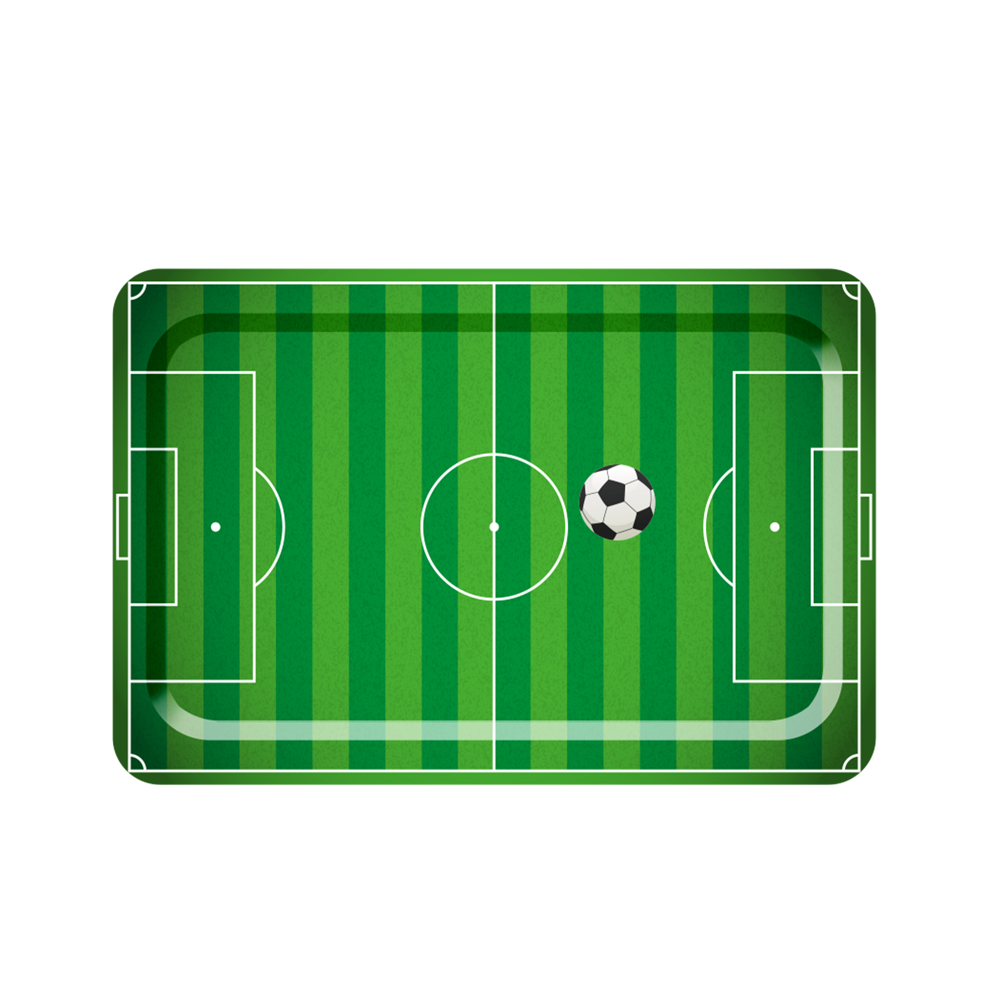 Sports Theme Dark Green Background Football Field Pattern Square 10.5 inch Plate