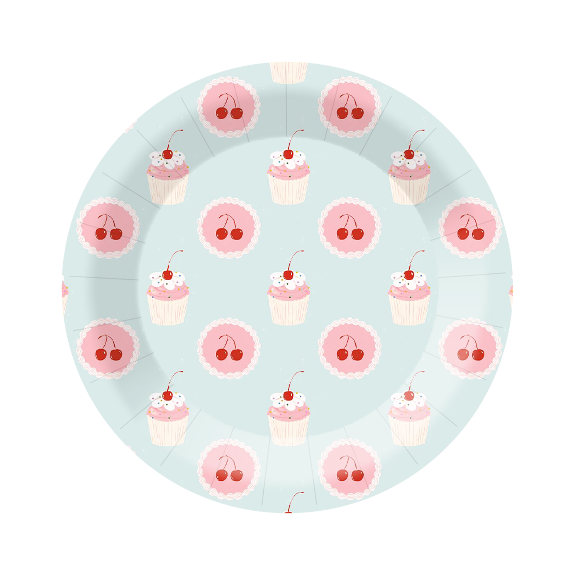 Fruit Theme Blue Round Shape Dinner Plate