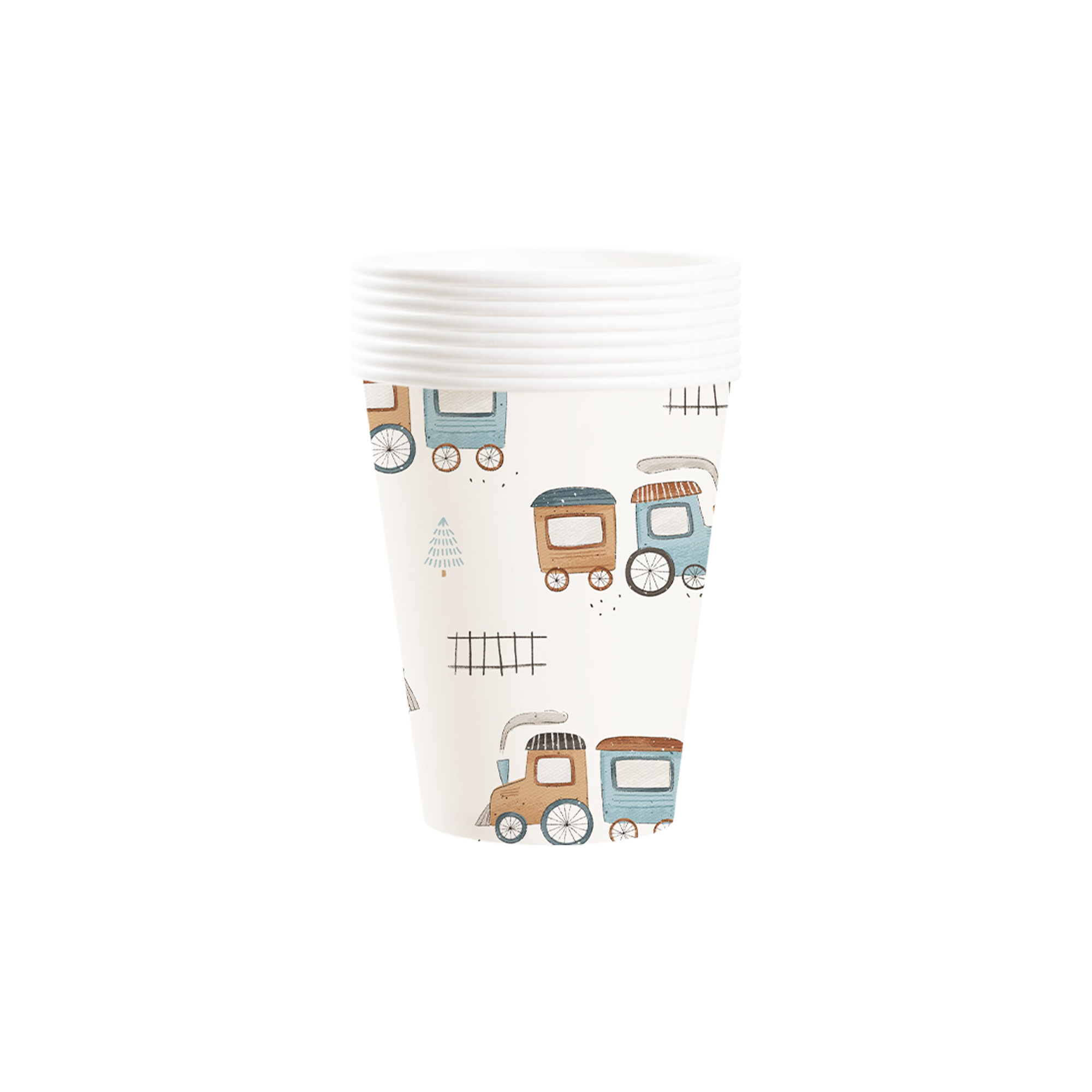Kids Theme Beige Background Truck Pattern 9oz Cup