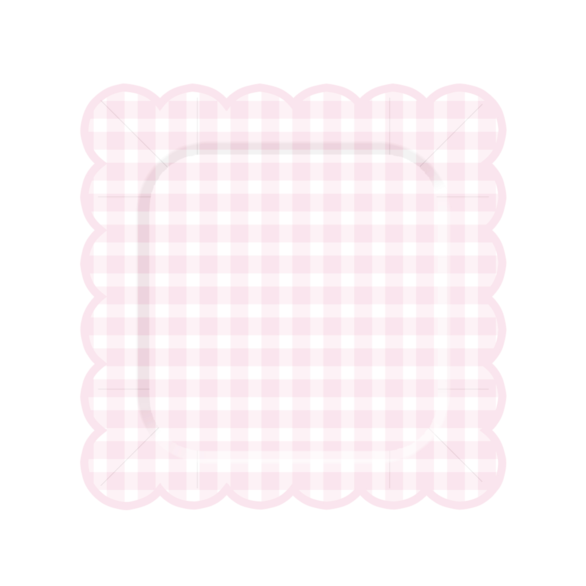 Easter Theme Pink Square Grid Dinner Plate