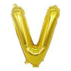 32 inch Gold Letter V Foil Balloon