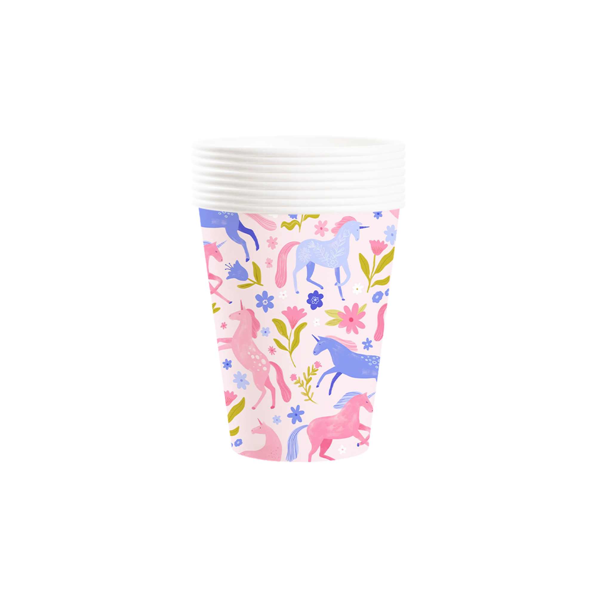 Kids Theme Light Pink Background Unicorn Pattern 9oz Cup