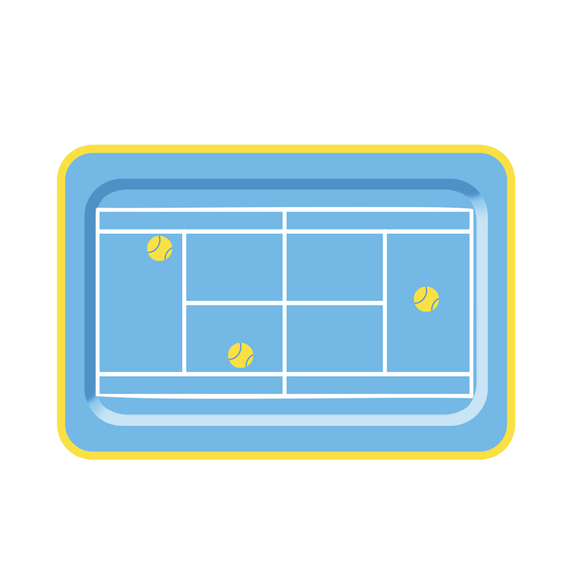 Sports Theme Tennis Court Pattern Square 10.5 inch Plate