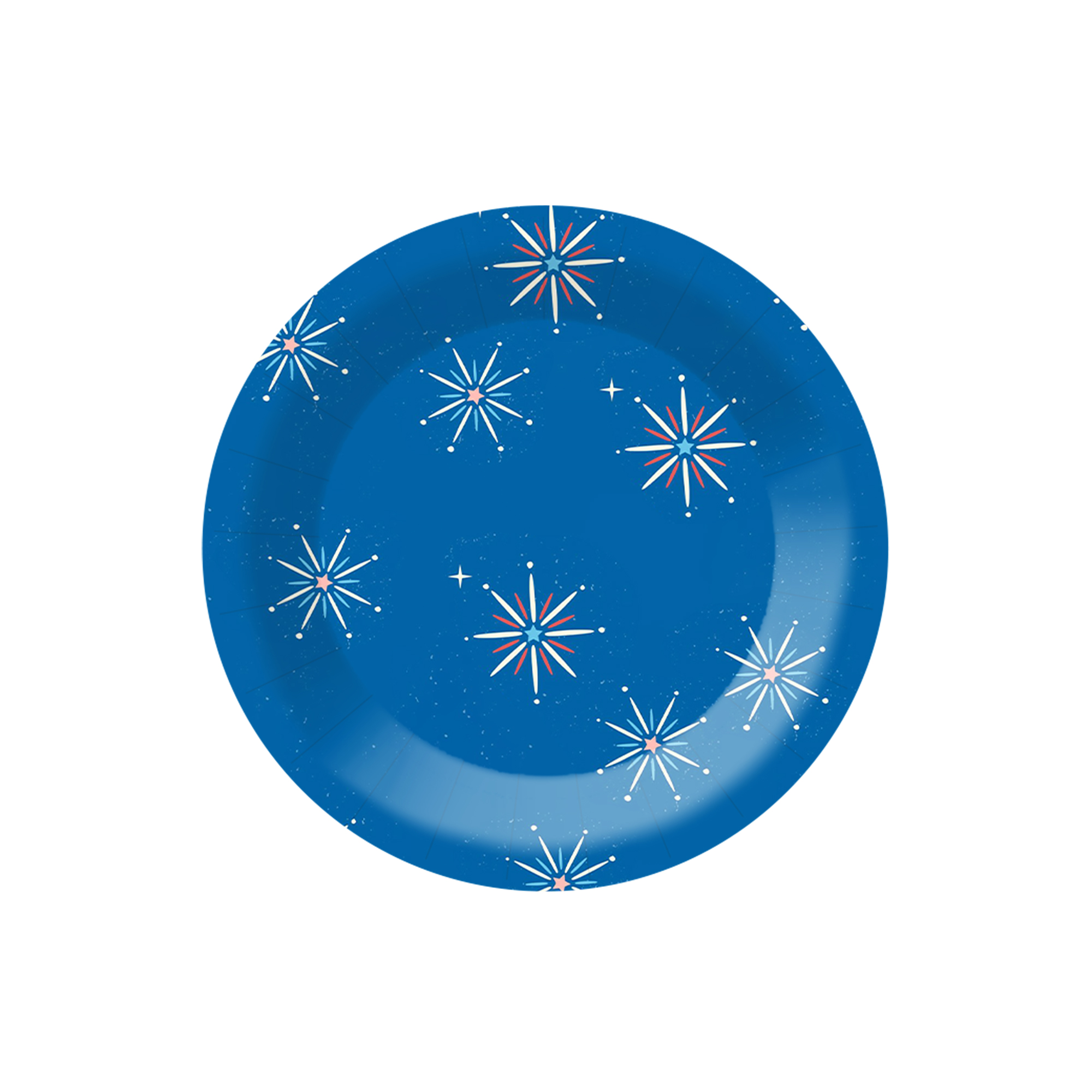US Independence Day Theme Dark Blue Background Spark Pattern 7 inch Plate