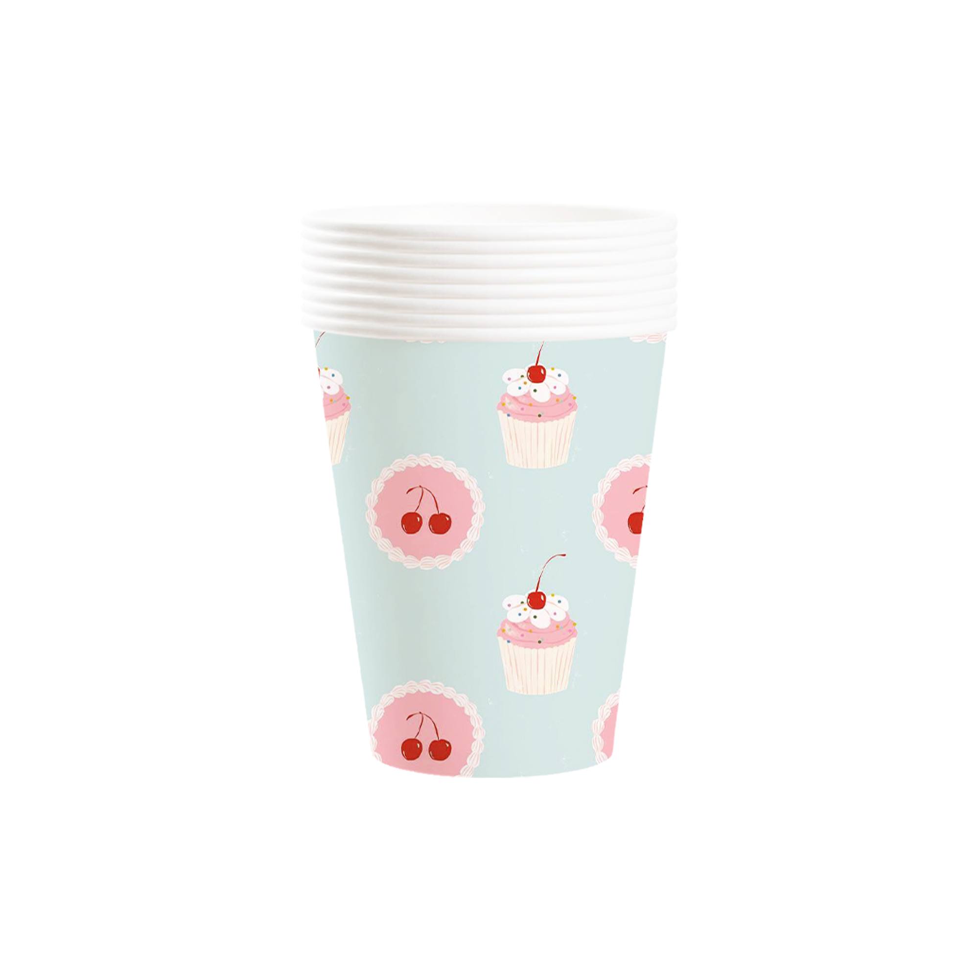Fruit Theme Light Blue Paper Cup