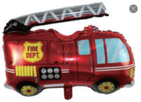 Children Theme Fire Engine Foil Balloon