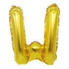 32 inch Gold Letter W Foil Balloon