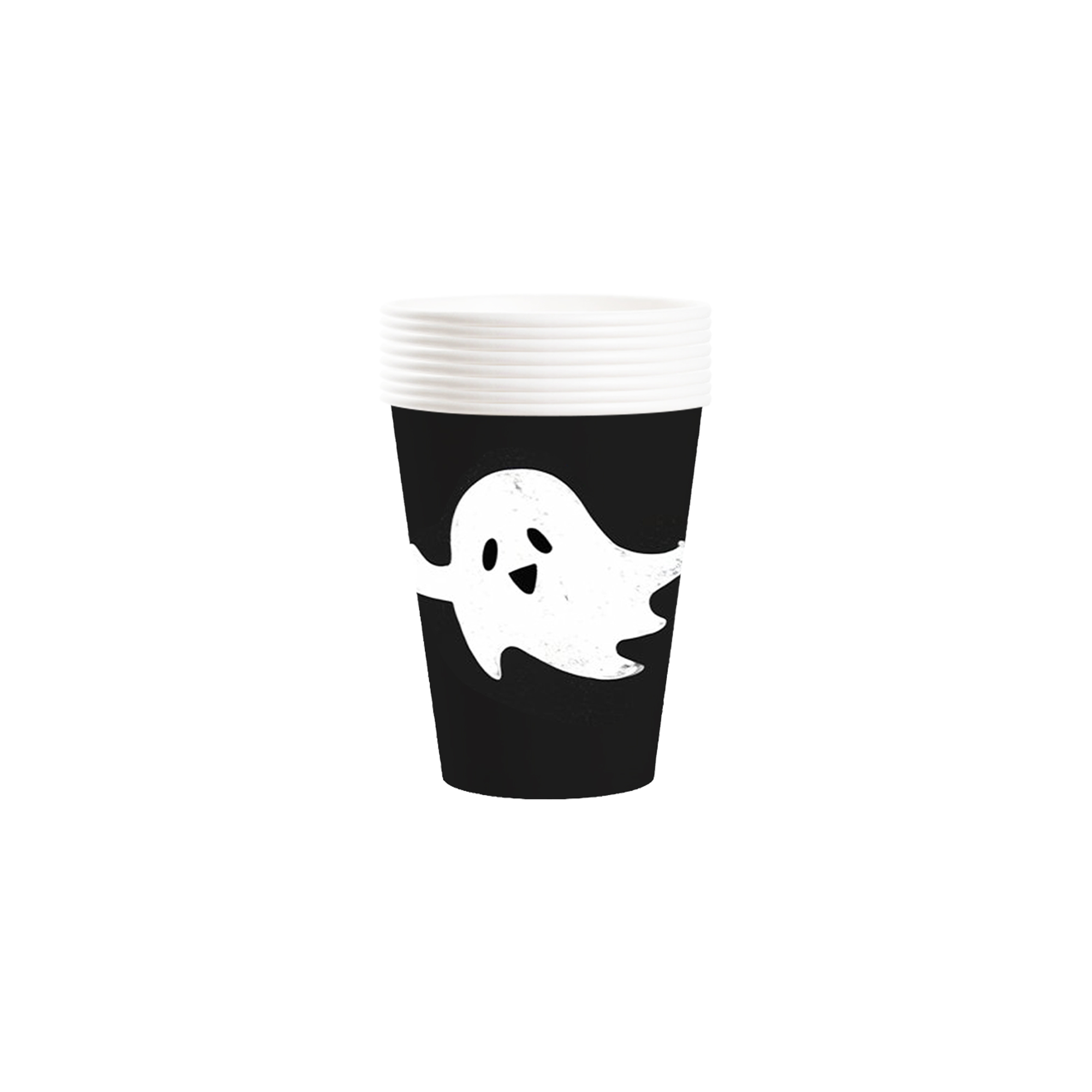 Halloween Theme Black Background Ghost Pattern 9oz Cup