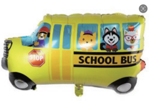 Children Theme School Bus Foil Balloon