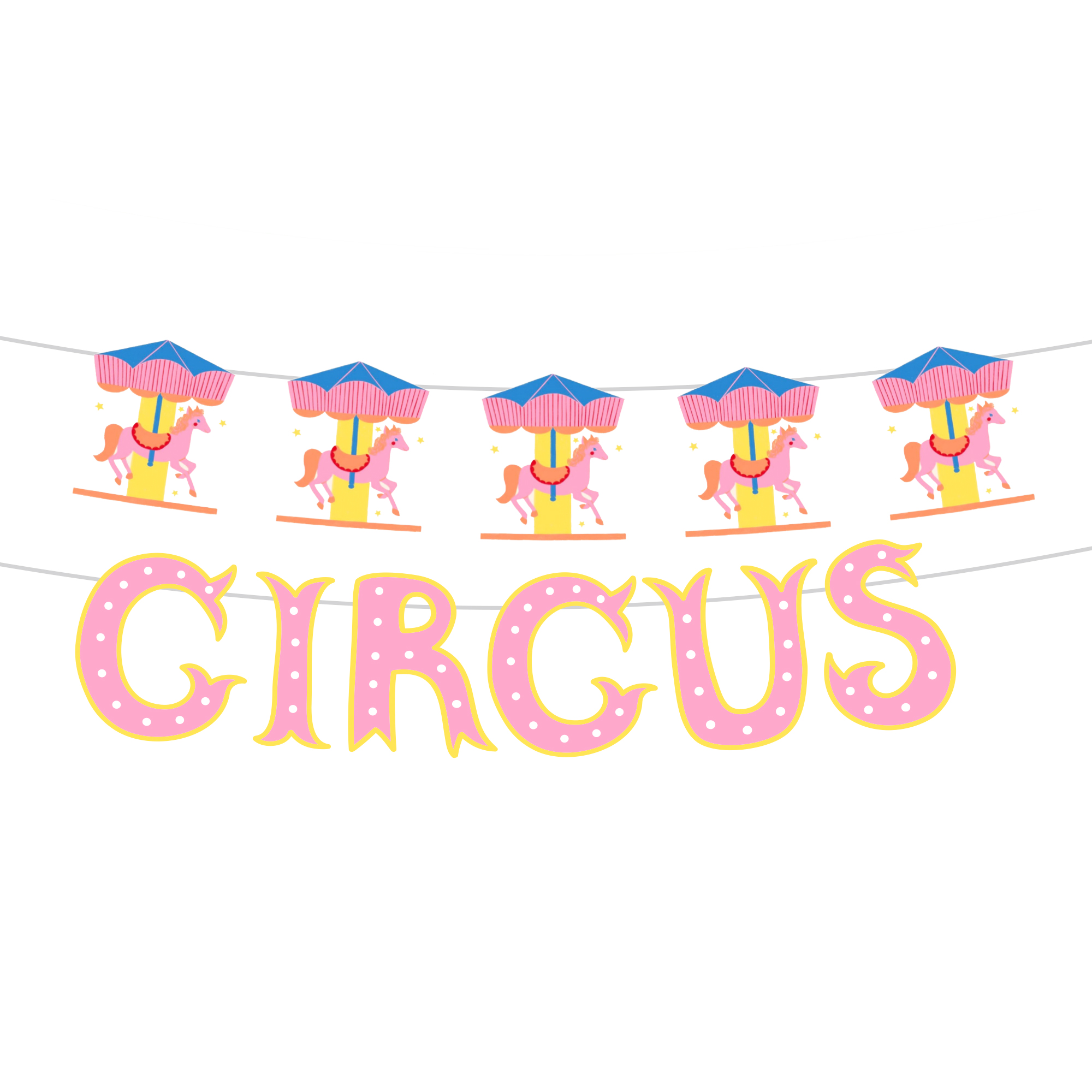 Circus Theme Carousel Circus Paper Banner