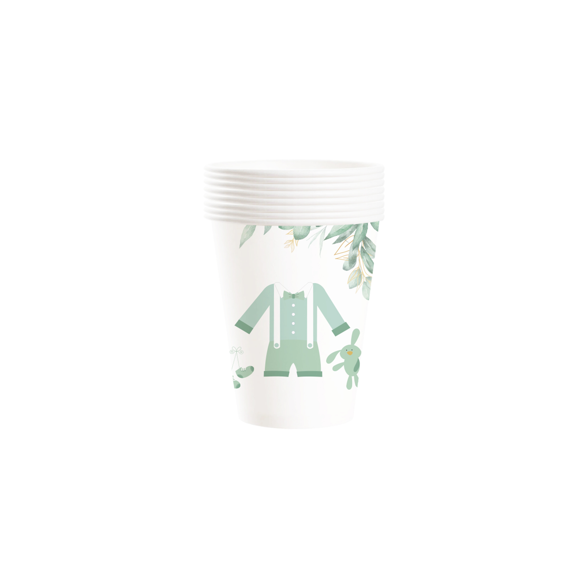 Baby Shower Theme White Background Green Baby T-shirt Pattern 9oz Cup