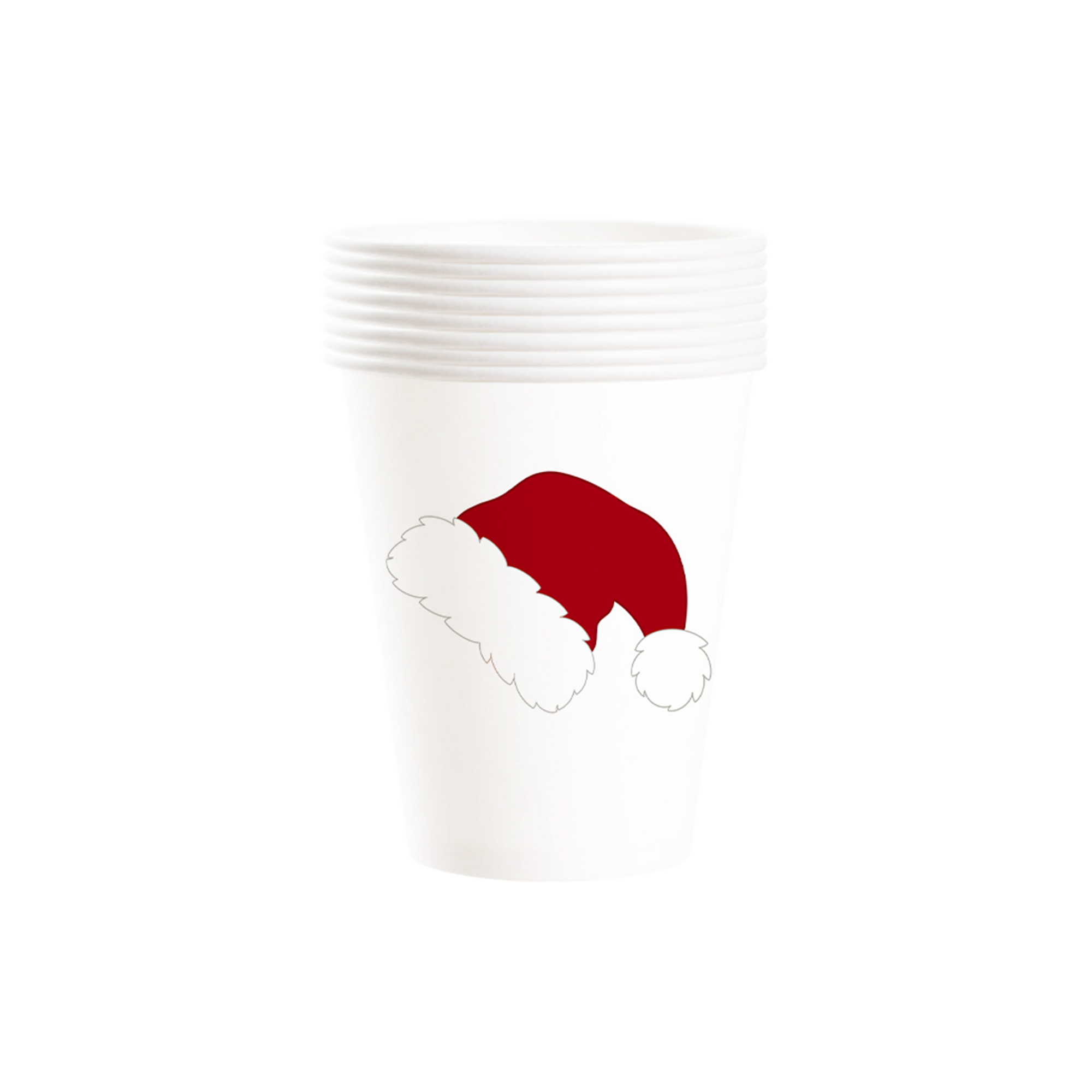 Christmas Theme White Background Christmas Hat Pattern 9oz Cup