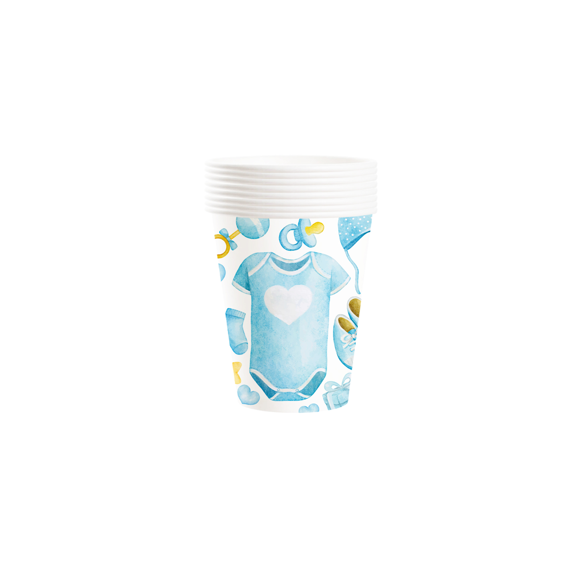 Baby Shower Theme White Background Blue Baby T-shirt Pattern 9oz Cup