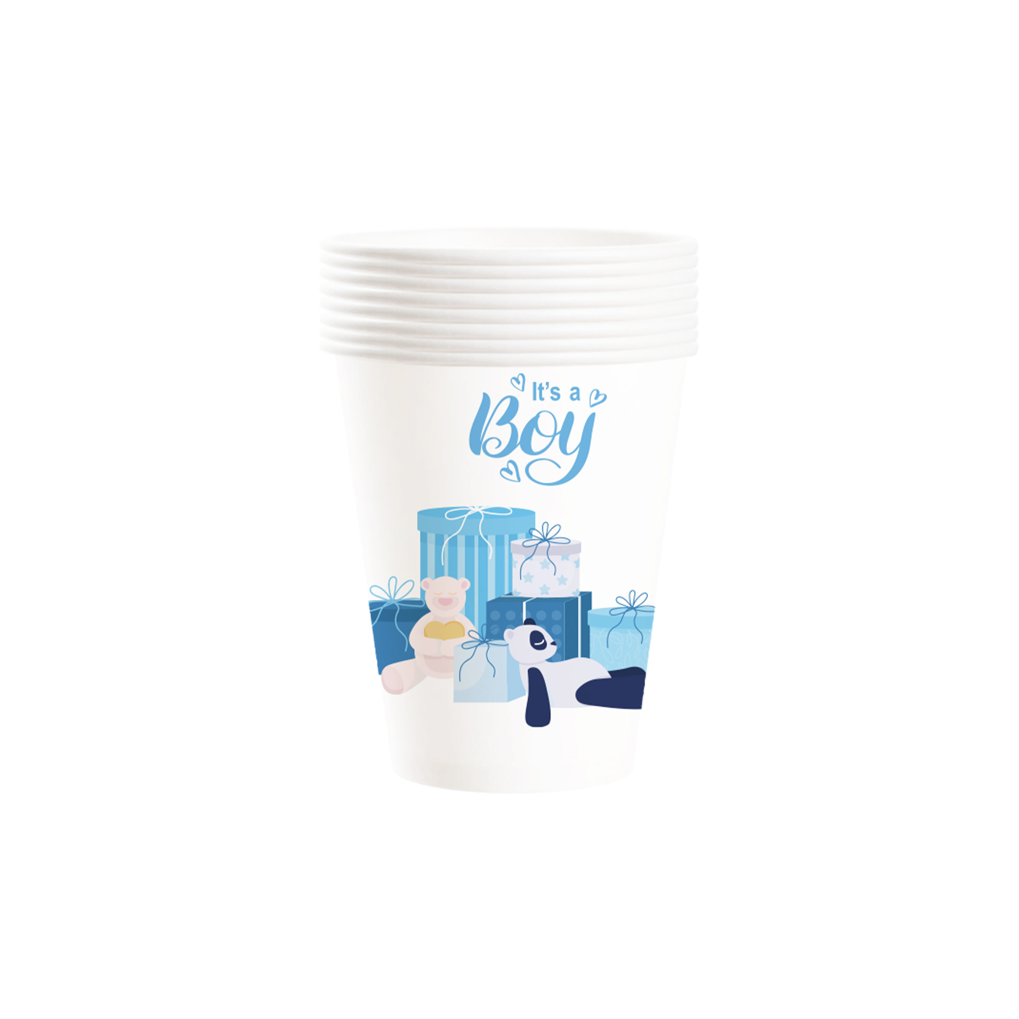 Baby Shower Theme Beige Background Boy Gift Pattern 9oz Cup